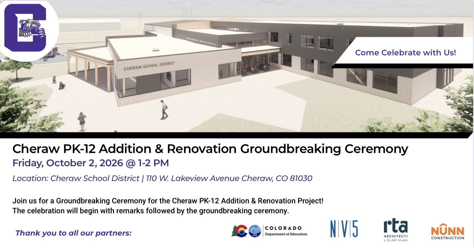 Cheraw School District Groundbreaking Ceremony Friday, October 2 @ 1:00 PM